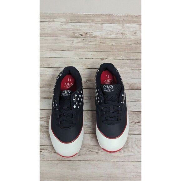 Athletic Works Unisex Kids Size 13 Black Low Top Lace Up Baseball Cleats - Picture 4 of 9